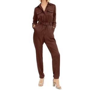 INC International‎ Concepts Women's Jumpsuit Size 10 Rust Utility Belted